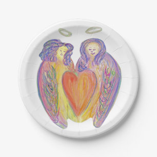 Festive Angel Custom Holiday Party Paper Plates