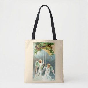 Festive angels tote bag