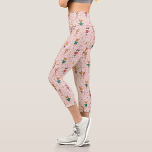 Festive Animal Friends Christmas Pattern Capri Leggings