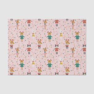 Festive Animal Friends Christmas Pattern Tissue Paper