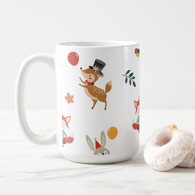 Festive animals coffee mug (With Donut)