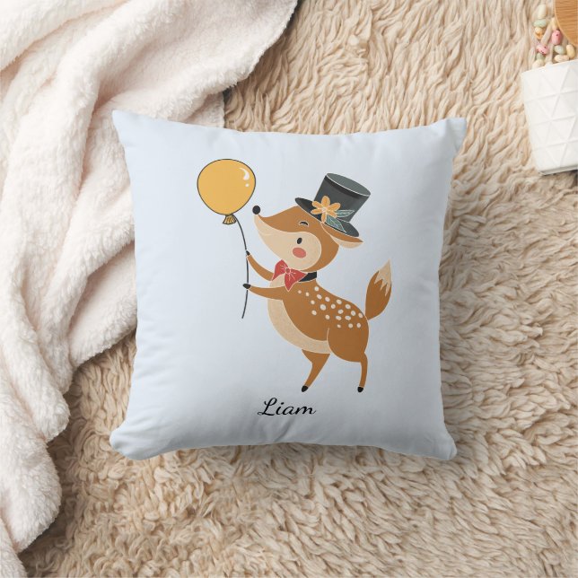 Festive animals - Fawn Throw Pillow (Blanket)