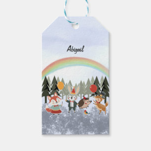 Festive animals gift tags