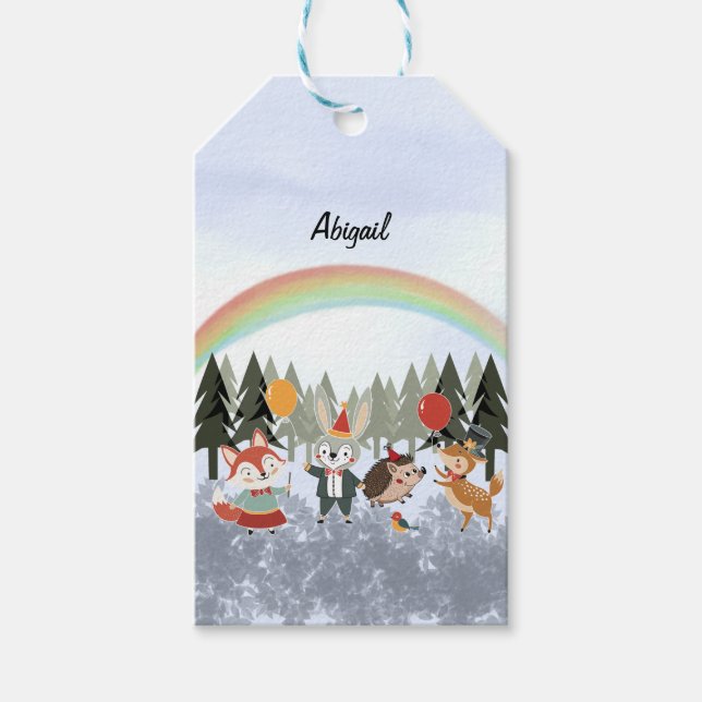 Festive animals gift tags (Front)