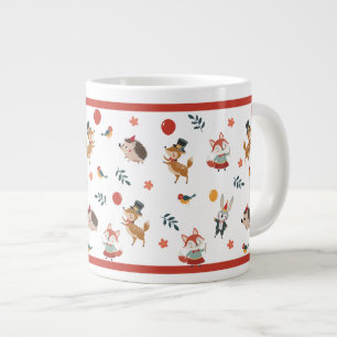 Festive animals large coffee mug