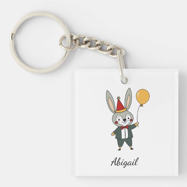 Festive animals - Rabbit Keychain (Front)