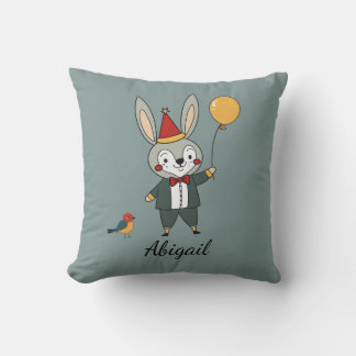 Festive animals - Rabbit Throw Pillow