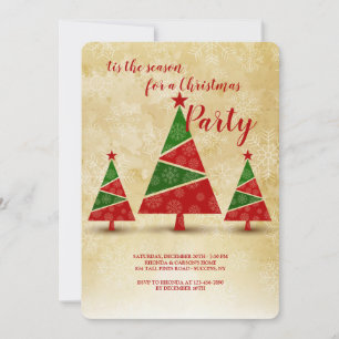 Festive Arbres Noël Invitations