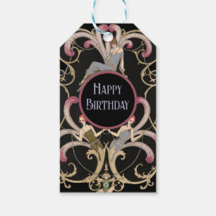 Festive Art Deco Birthday Gift Tags