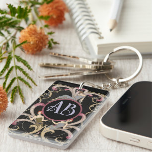 Festive Art Deco ladies Keychain