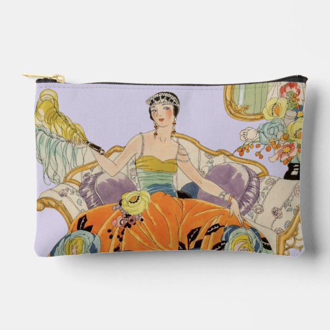 Festive Art Deco Lady Accessory Pouch (Front)