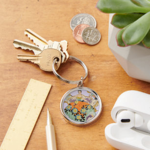 Festive Art Deco Lady Keychain