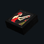 Festive art deco retro vintage Christmas lady Gift Box<br><div class="desc">design by www.etsy.com/shop/VanityFlairDesigns</div>