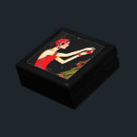 Festive art deco retro vintage Christmas lady Gift Box<br><div class="desc">design by www.etsy.com/shop/VanityFlairDesigns</div>