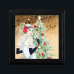 Festive art deco retro vintage Christmas lady Gift Box<br><div class="desc">design by www.etsy.com/shop/VanityFlairDesigns</div>