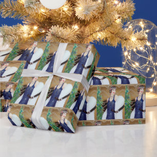 Festive art deco retro vintage tiled party wrapping paper