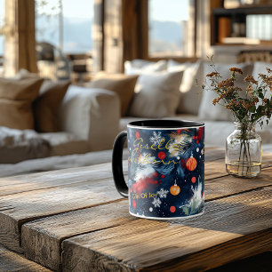 Festive Artistic Christmas - Personalized Name Mug
