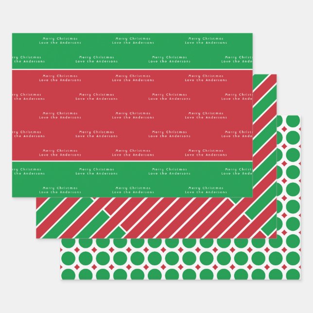 Festive Assorted Red Green Wrapping Paper Sheet (Set)