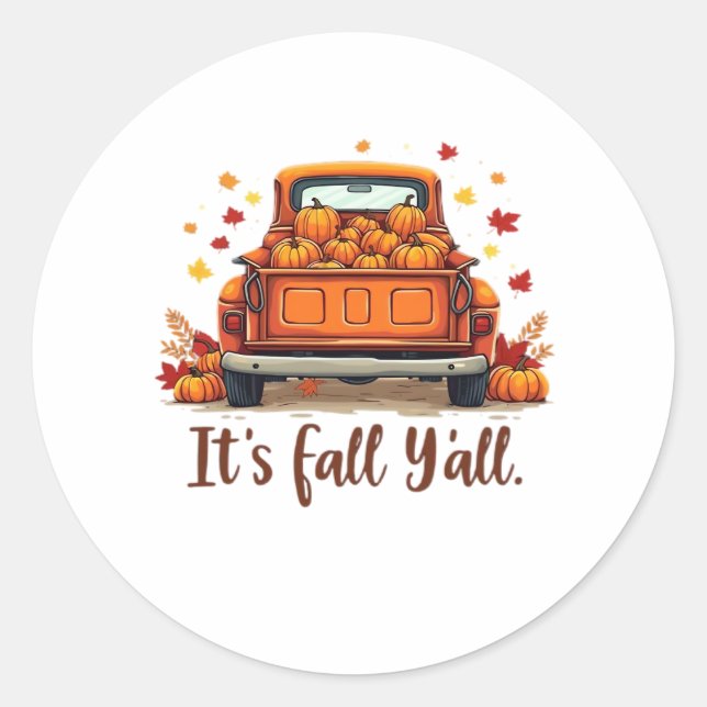 Festive Autumn Harvest Design Celebrating Fall Sea Classic Round Sticker (Front)