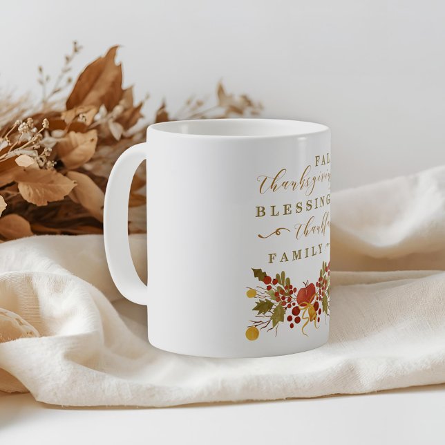Festive Autumn Watercolor Foliage Coffee Mug (Creator Uploaded)