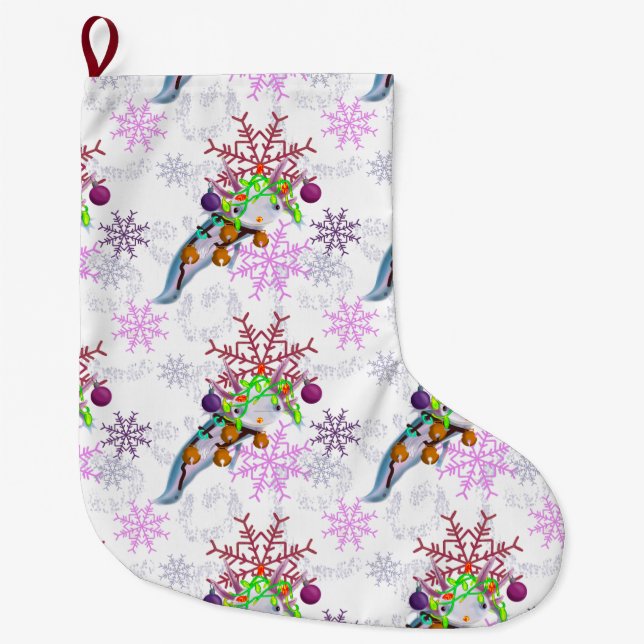 Festive Axlotl Large Christmas Stocking (Front)
