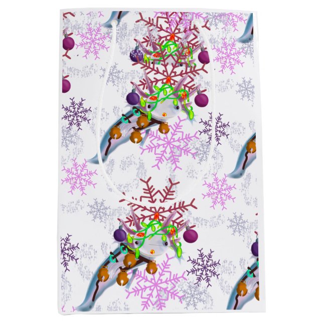 Festive Axlotl Medium Gift Bag (Front)