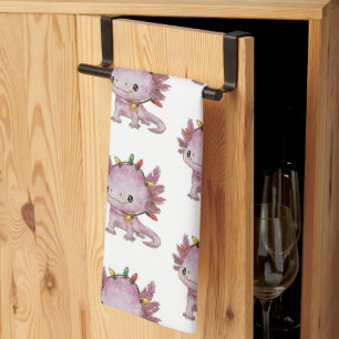 Festive Axolotl Kitchen Towel