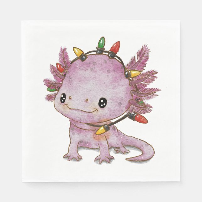 Festive Axolotl Napkin (Front)