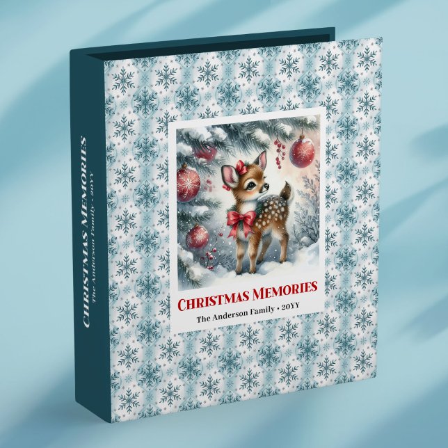 Festive baby fawn winter scene kids memory album binder (Festive baby fawn winter scene kids memory album

)