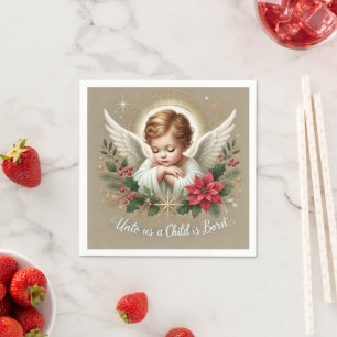 Festive Baby Jesus Nativity Bible Verse  Decoupage Napkin