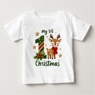 Festive baby's first Christmas Baby T-Shirt