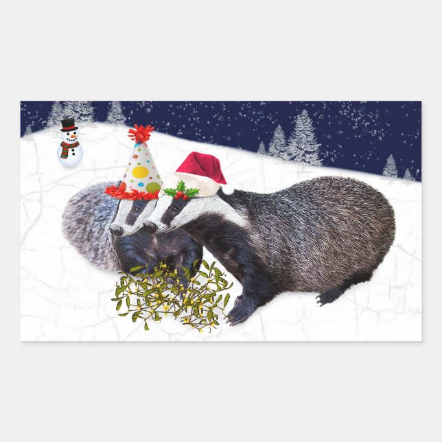 Festive Badgers Sticker (Front)