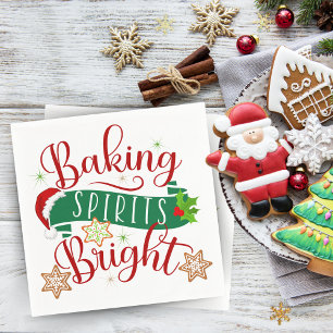 Festive Baking Spirits Bright Christmas Napkin