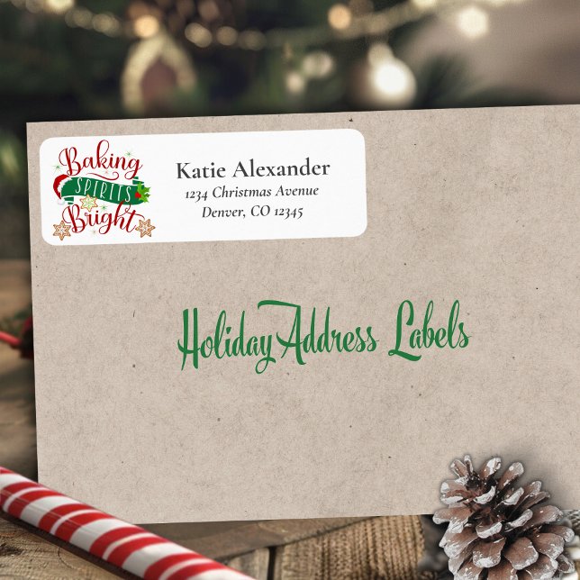 Festive Baking Spirits Bright Custom Christmas (Festive Baking Spirits Bright Custom Christmas Label)