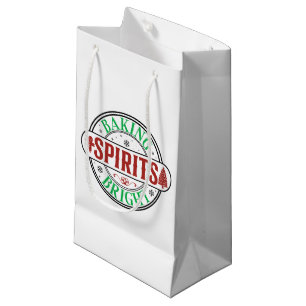Festive Baking spirits bright word art Small Gift Bag