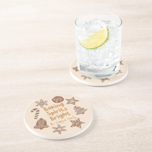 Festive Baking Spirits Bright Yellow Coaster