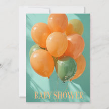 Festive Balloons Baby Shower Invitation