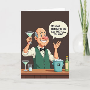 Festive Barman Birthday Card