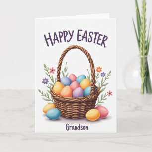 Festive Basket Of Eggs Card