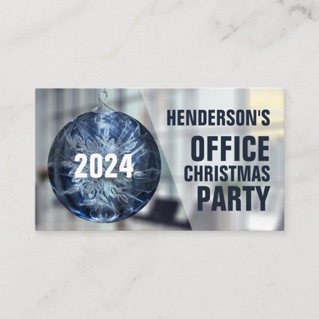 Festive Bauble, Office Christmas Party Ticket Enclosure Card (Front)