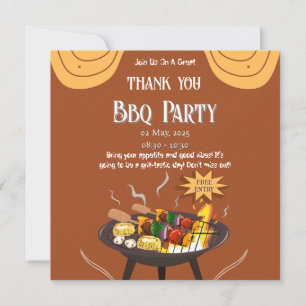 Festive BBQ Thank You Card – Orange & Brown