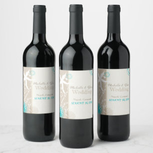 Festive Beach Starfish Destination Wedding Wine Label
