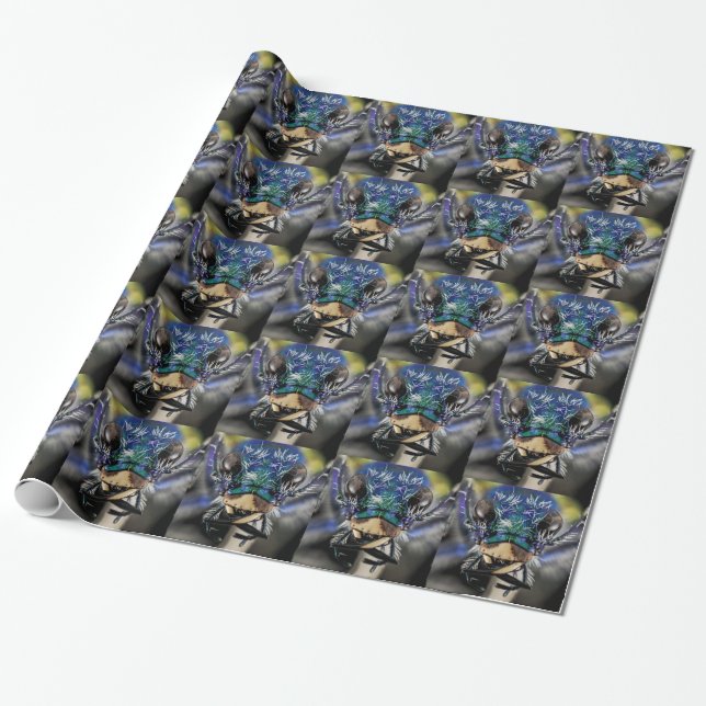 Festive Beatle up close Wrapping Paper (Unrolled)