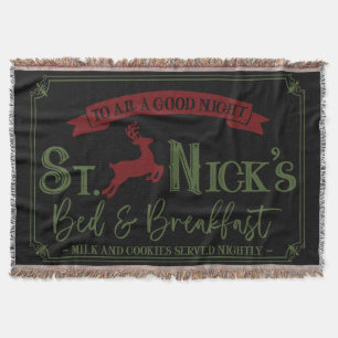 Festive Bed and Breakfast Christmas Doormat Throw 
