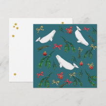 Festive Beluga Whale Illustration Christmas