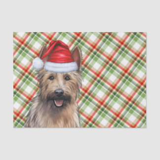 Festive Berger Picard Dog Plaid Christmas Tissue Paper