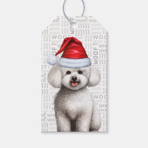 Festive Bichon Frise Dog Christmas Holiday Gift Tags