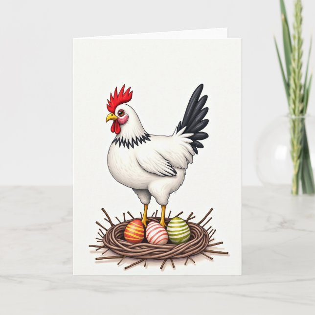 Festive Bird And Eggs Card (Front)