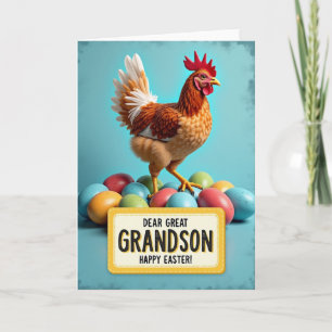 Festive Bird And Eggs Greeting Card