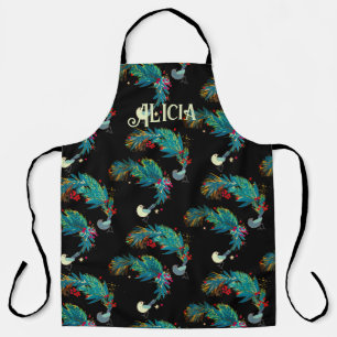 Festive Birds Apron with custom name